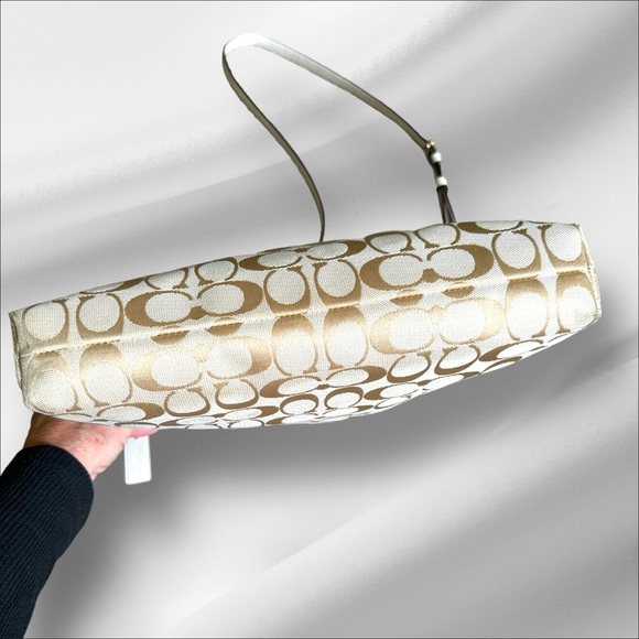 COACH FILE CROSSBODY IN SIGNATURE JACQUARD Khaki/Chalk GUC - Picture 8 of 10